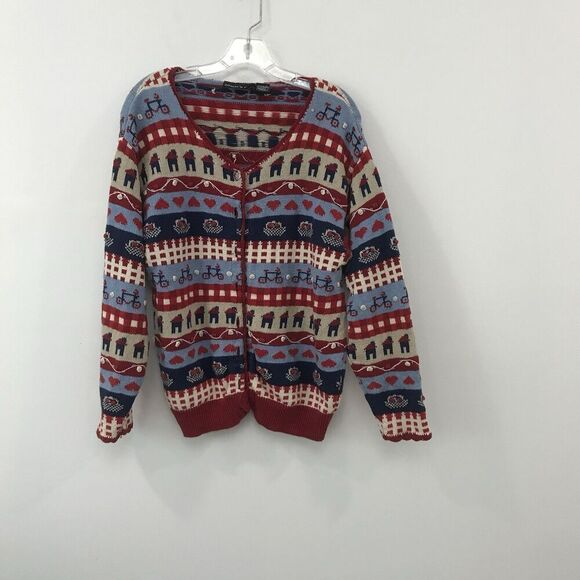 Eagle's Eye Womens Red White Blue Americana Button-Down Cardigan Size XLarge - Picture 3 of 4